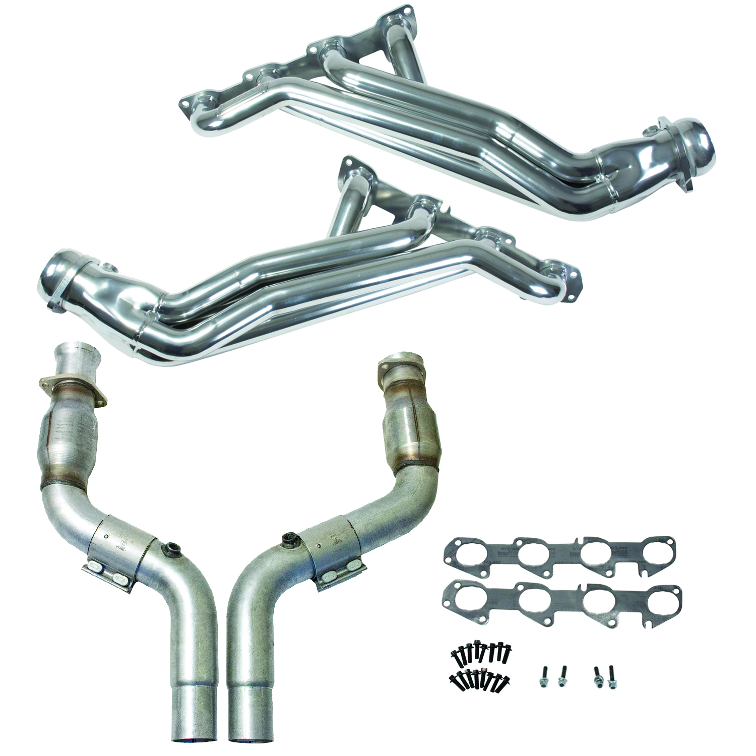 BBK Performance Parts 16484 06-24 DODGE 6.1/6.2/6.4 HEMI 1-7/8 LONG TUBE HEADERS PLUS MID PIPE (SILVER)